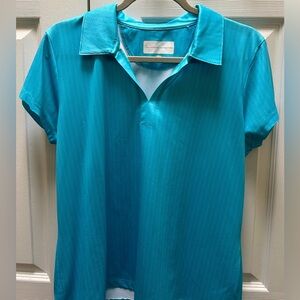 Tournament Collection pickle,golf,tennis agua patterned shirt. Size L